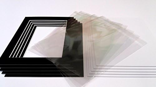 5 Pack of Picture/Photo Mounts,Backs &amp; bags - 8 x 6 Inch for 6 x 4" Prints- Great Quality &amp; Choice of Colours (Black)