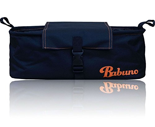 *** !!! MEGA CHRISTMAS DEAL !!! *** BABUNO Stroller Organiser Bag ? Storage System for Parents that Fits Majority of Pushchairs, Prams, Car Seats & Bikes ? Premium Quality Black Diaper Baby Bag with Insulated Bottle/Cup Holders ? LIFETIME GUARANTEE ? Love It or It's FREE!