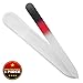 Bona Fide Beauty Crystal Nail File - 1 Piece Black/Red Czech Glass Nail File with case - Best Glass Nail File for Nail Care - Great Fingernail File for Fingernail Strengthener - File Nails Gently