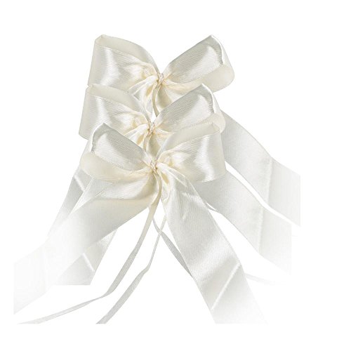 Yahee 50x Schleifen Satinband Dekoschleifen Geschenkband Weihnachten hochzeit (Creme) - 9