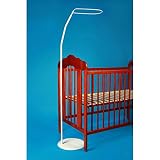 Stabile Himmelhalter mit Standfuß Universal Himmelstange Freistehend Weiß für Babybett, Wiegen ect. - 5
