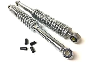 STREETPARTS24 Stoßdämpfer 28cm Federbein Set 280mm – Verstellbar – Chrom – Passend für Honda Dax, Monkey, Zündapp, Puch, Hercules – Universal für Mofa, Moped, Mokick