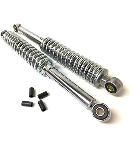 Citomerx 260mm Chrome Shock Absorber Strut Set For Zündapp Simson Moped / Mokick - Adjustable & Progressive