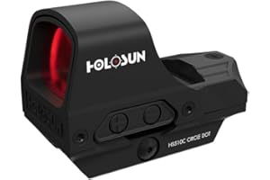 CANICOM Holosun HS510C - Reflex Red Dot 65 MOA Circle & 2 MOA Dot - Alimentazione Solare, 12 Livelli di Luminosità e Funzione Auto-Spegnimento - IPX8 Impermeabile - Pannello Solare e Sensore di Movimento