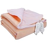 Surmatelas Chauffant, 200x180cm Toile Extra-Large Lavable en Machine avec Télécommande Numérique et 3 Niveaux de Température, Flanelle Couverture Douce