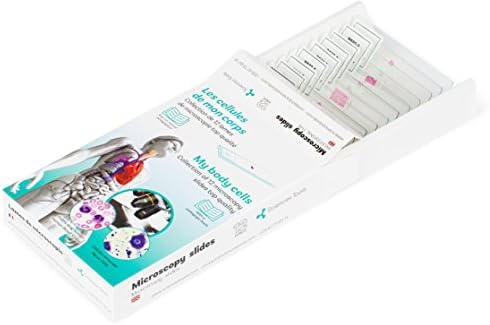 Collection of prepared slides "My Body" for Educational Microscope for Child and Adult with Educational Guide - Quality Glass - Human Body - French / English