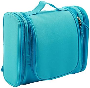 Wstorm Waterproof Travel Toiletry Bags Cosmetic Portable Makeup Kit Bag for Man Woman Kids Multi Pockets with Zippers(Light Blue)