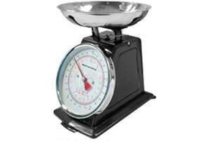 BARGAINSGALORE NEW 3KG TRADITIONAL WEIGHING KITCHEN SCALE BOWL RETRO SCALES MECHANICAL VINTAGE (BLACK)