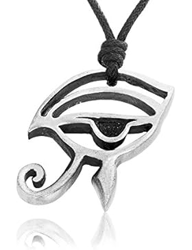 Llords Schmuck Udjat Halskette mit Horusauge Symbol Anhänger, feinster Zinn Metall Modeschmuck