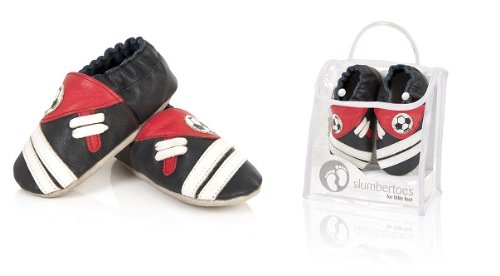 Slumbertoes Soft Leather Baby Shoes Football, size 12-18 months