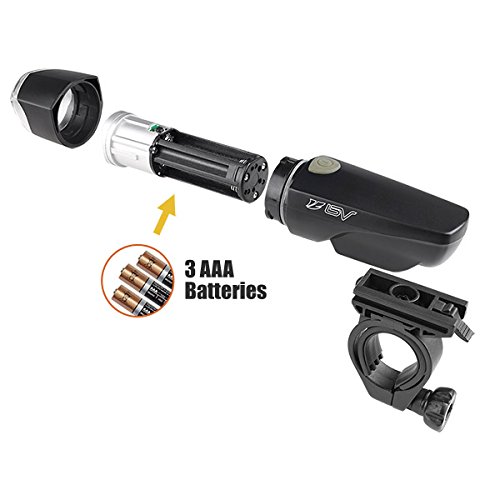 BV LED Sicherheitslicht Set, Sport Beleuchtung, LED Frontlicht und Rücklicht Set, Super Bright 1-watt Headlight and 1/2-watt Taillight Safety Light Set - 3