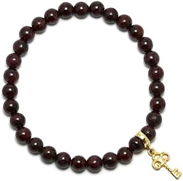 Natural Garnet Gemstone Beaded 6x6mm Stretch Bracelet 18cm 1 piece available FREE Gift Box