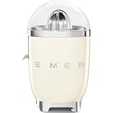 Smeg, Elektrikli narenciye sıkacağı CJF11CREU, damlamaz &ccedil;ıkış ve evrensel koni, kaymaz ayaklar, filtre s&uuml;zgeci ve sıkma konis