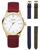 Orphelia Fashion Damen-Armbanduhr Suede Analog Quarz mit Leder Armband