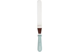 The Great British Bake Off Palette Knife for Baking & Decorating, Offset Spatula for Icing Cakes on Stands, Stainless Steel Body & Bakelite Handle, Official GBBO Branding, Duck Egg Blue, 25cm / 10"