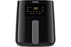 PHILIPS Essential Air Fryer HD9252/70 with Rapid Air Technology, uses up to 90% less fat, 7 Presets Touch Screen, 2L, 2000 W, Black