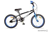Muddyfox X Silverfox Plank Boys BMX Kid's Bike, Black/Blue, 18-Inch