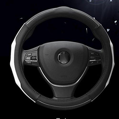 GOUGOUcar steering wheel cover four seasons generic Put the set Waterproof, non-slip Diameter 38cm , black and white
