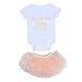 Produktbild 2 Baby Kinder Mädchen Feder Druck Strampler + Rock Jumpsuits Outfits (100)