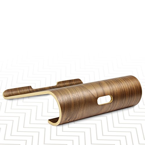Urcover® Laptop Halter Tisch Desktop Ständer aus Echt-Holz in Dunkel Braun bis 12,9 Zoll | Schreibtisch Halterung Dock Station Notebook Zubehör | Wood Ultrabook Holder - 4