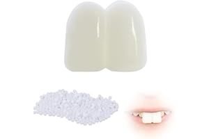 XURJUMI 100g Perlas de Reparación de Dientes Temporales y 1 pieza de dentadura postiza, Perla Dental, Dientes falsos moldeables temporales, Reemplazos de Dientes Temporales, Material de Relleno de Dientes