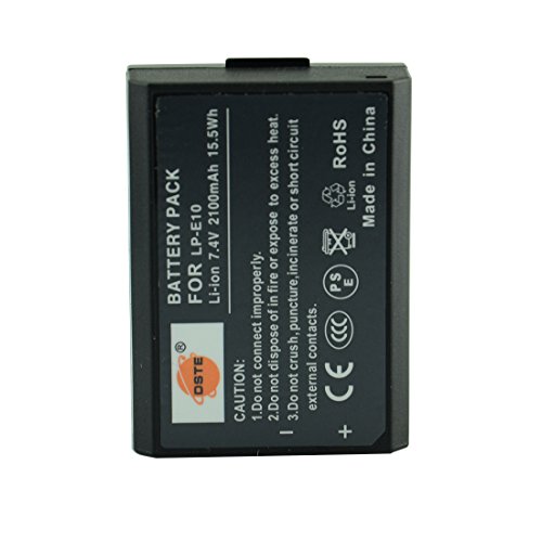 DSTE 2-Pack Rechange Batterie pour Canon LP-E10 EOS 1100D 1200D EOS Kiss X50 X70 EOS Rebel T3 T5