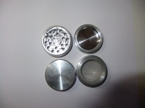 Grinder Pollinator Crusher Grascrusher 40mm Alu Grinder / CNC gefräst Alu poliert / 4-teilig / Kräutermühle Grasgrinder Grasmühle