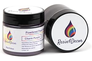 RESIN4DECOR Pigmento di Mica in Polvere Metallizzata Perlescente, Forte Purezza e Profondità, Atossico, per Trucco, Resina Epossidica, Gioielli, Tela, Arte fai da te, 25g (Charm Purple)