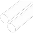 Rebower 12" Clear Plastic Rigid Pipe 36mm x 40mm(1.4" x 1.6") Acrylic Tube Round Polycarbonate Tubing, [for Plumbing, Hydraulics, Aquarium, DIY] - 2Pcs
