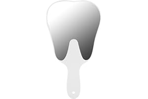 Tomotato Specchio Dentale Specchio a Forma di Dente Manico Carino Specchio Dentale Specchio Manuale Accessorio Dentale Adatto per L'ospedale dello Studio Dentistico(Bianco)