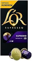 L'Or Espresso Caf&eacute; Supremo - Intensit&eacute; 10 - 50 Capsules en Aluminium Compatibles avec les Machines Nespresso&reg;* (Lot de 5X10 capsules)