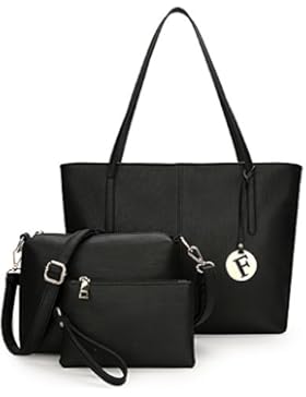 Fexkean Damen Handtaschen Henkeltasche Crossbody Tasche Vintage PU Leder Handtasche + Schultertasche + Geldbeutel...