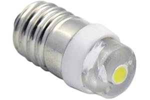 Ruiandsion 1 lampadina LED E10 bianca DC 1,5 V 0,5 W lampadina LED per torcia elettrica faro, terra negativa