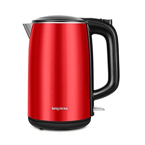 ANLEI Bouilloire lectrique LD-1708 Bouilloire lectrique en Acier Inoxydable 1800W Grande capacit 1.7L Anti-Sec Arrt Automatique Utilis pour Mnage Rouge