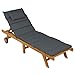 Produktbild Nexos DIVERO Sonnenliege Holzliege Gartenliege klappbar Teakholz behandelt inkl. Räder Auflage Farbe wählbar (Anthrazit)