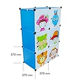 VENKON – Kinderzimmer Steckschrank DYI Steckregal System Regalschrank: 6-Module-Set, blau - 3
