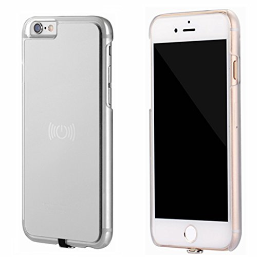 Wireless Charger for iPhone 6/6S, Hanende Qi Wireless Charger Kit for iPhone 6 / iPhone 6S Including Wireless Charging Receiver Case With Detachable Lightning Connector and K9 Wireless Charging Pad (Black_Silver)