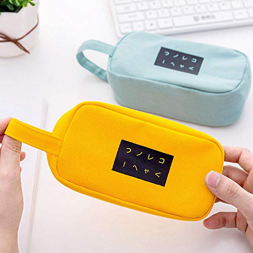 Preisvergleich Produktbild Dtcat Große Kapazität Federmäppchen,Text große Kapazität Federmäppchen,Leinwand Federmäppchen,Federmäppchen @ Kurkuma,School Office Pencil Holder