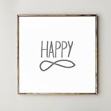 Poster: happy forever, infinity - grey on white