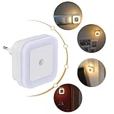 SOAIY® 2er-Set LED Nachtlicht mit Bewegungsmelder energiesparend Steckdosenlicht PIR Sensorleuchte Warmweiß Kinderzimmer Flur Treppe - 6