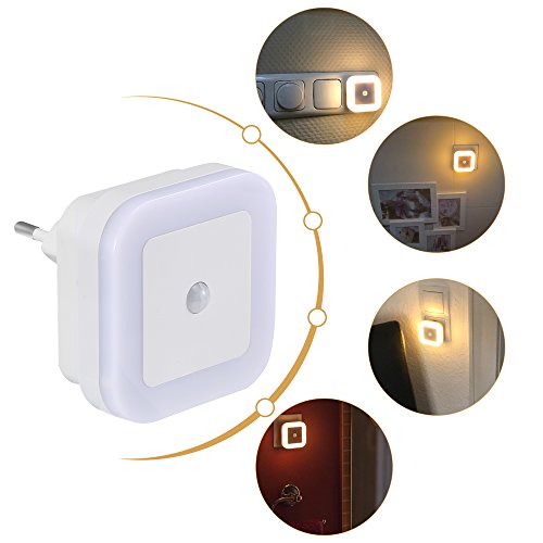 SOAIY® 2er-Set LED Nachtlicht mit Bewegungsmelder energiesparend Steckdosenlicht PIR Sensorleuchte Warmweiß Kinderzimmer Flur Treppe - 6