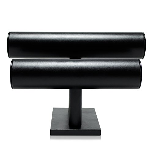 VENKON – Uhrenständer Armbandhalter für Uhren Schmuck Aufbewahrung & Präsentation – Kunstleder – schwarz - 4