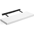 VASAGLE Floating Shelf, Wall Shelf for Photos, 60 cm, Decorations, in Living Room, Kitchen, Hallway, Bedroom, Bathroom, White LWS26WT