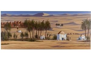 Belenes Puig Fondo de Mesa 48x110 Rectangular Multicolor Paisaje Rústico con Temática de Belén para Fiestas Navideñas