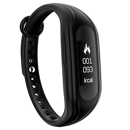 Preisvergleich Produktbild Fitness-Tracker Pulsmesser Wireless Smart Armband wasserdicht Activity Tracker Schrittzähler Armband Schlaf-Monitor Smartwatch für Android und IOS Smartphones(Black)