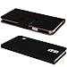 Produktbild W GiXa Elegant Leder Flip Case für mehrere Samsung Galaxy Handys Hülle Schutz Tasche (Lebenslang Garantie + Kartenfächern + Standfunktion) (Galaxy S7 SM-G930, Schwarz / Black)