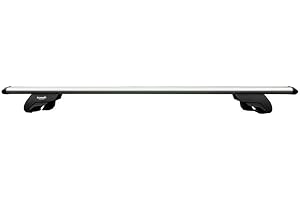 Summit SUP-930 Premium Railing Roof Bar for Cars with Raised Running Rails, Aluminium, Set of 2, Silver