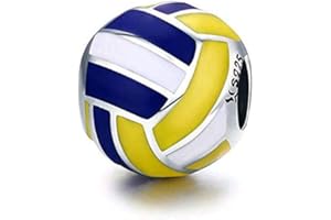 YASHUO Love Sport Charm Ball Bead 925 Srebro piłka nożna zawieszki do bransoletek (zawieszka do siatkówki)