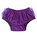 Baby Girl's Pure Cotton Ruffle Pants Bloomers Nappy Cover - S Purple