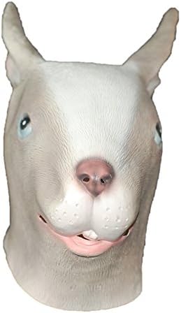 DylunSky New Halloween Grey Rabbit Latex Mask